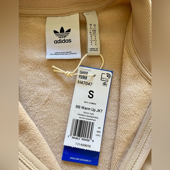 NWT Adidas Warm-up Half-zip Pullover in Wonder Taupe - Picture 2 of 3